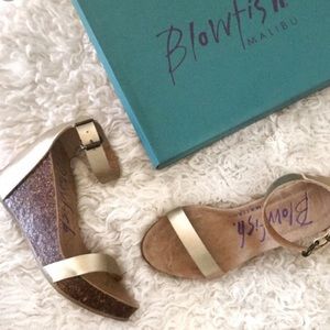 Blowfish Rose Gold Wedge Sandals with box!